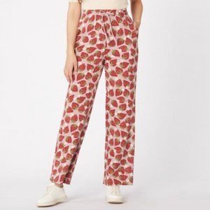 Modcloth Princess Highway Strawberry & Daisy Print Track Sweat Pants
